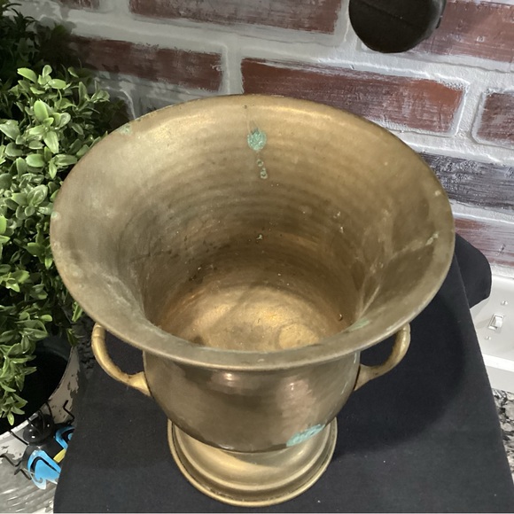 🟡 Vintage Solid Brass Caldron With Handles - Patina - Collectible - Heavy - Nice - Picture 6 of 12